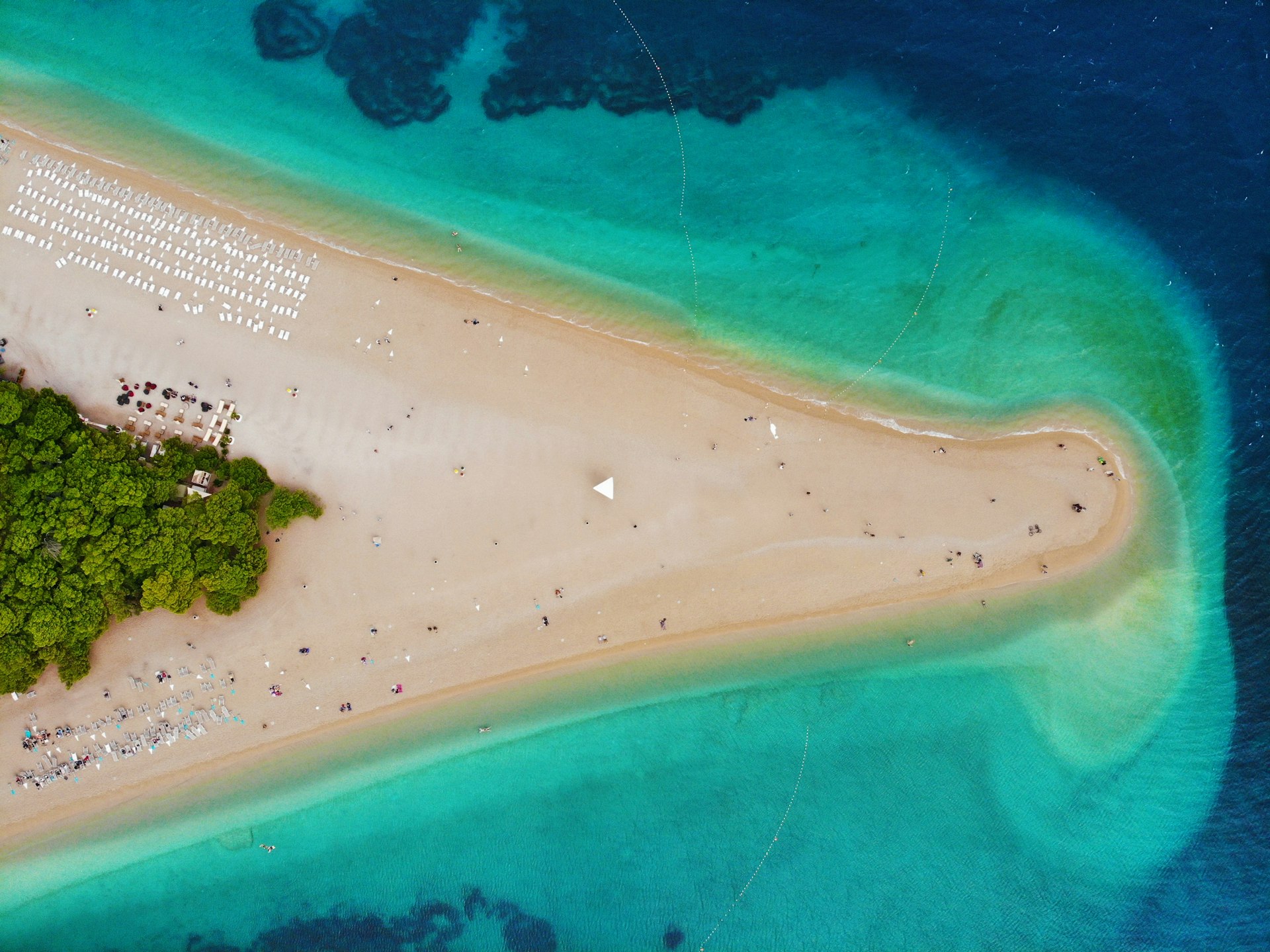 Zlatni Rat beach Croatia aerial